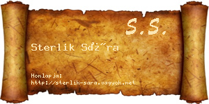 Sterlik Sára névjegykártya